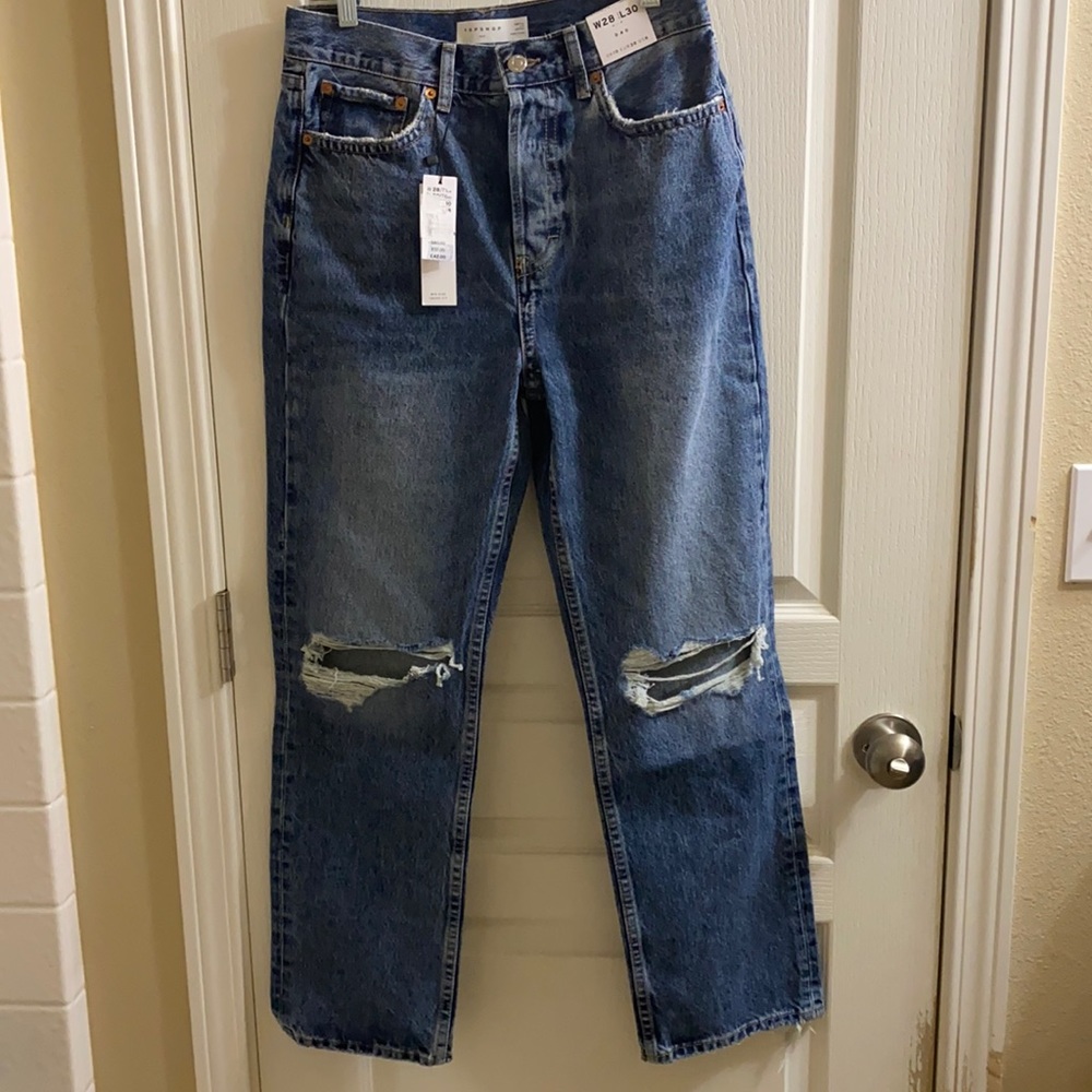 NWT Topshop Button Fly Dad Jeans
